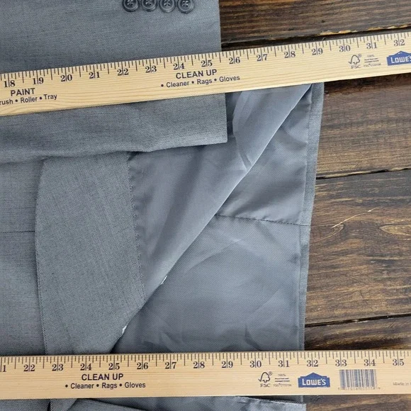 Saddelbred Men's Sport Coat Blazer Two Button Gray Polyester Viscose‎ 48R